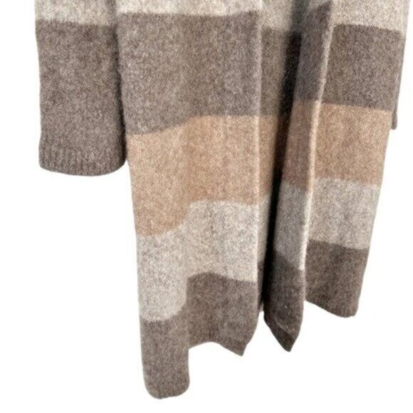 Jenni Kayne Yak Alpaca Wool Stone Stripe Long Cardigan Sweater Coat Size XS - Picture 6 of 12